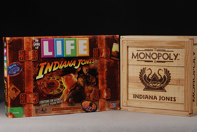 Indiana Jones Monopoly and Game of Life board games