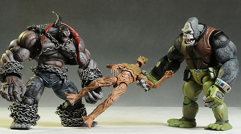 Marvel Legends Groot, Green Goblin, Mandroid action figures by Hasbro