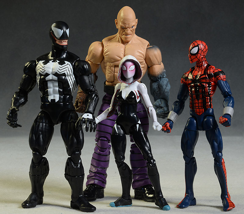 Ben Reilly Spider-Man, Spider-Gwen, Absorbing Man, Venom Marvel Legends action figures by Hasbro