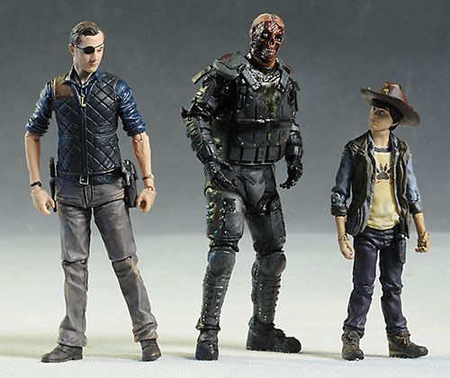 Walking Dead Carl and Gas Mask Walker action figures by McFarlane