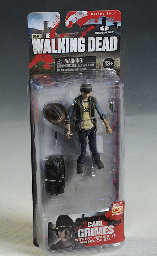 Walking Dead Carl and Gas Mask Walker action figures by McFarlane