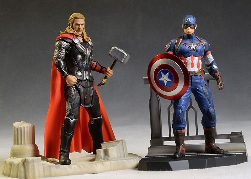 Thor, Captain America Action Hero Vignette statue by Dragon