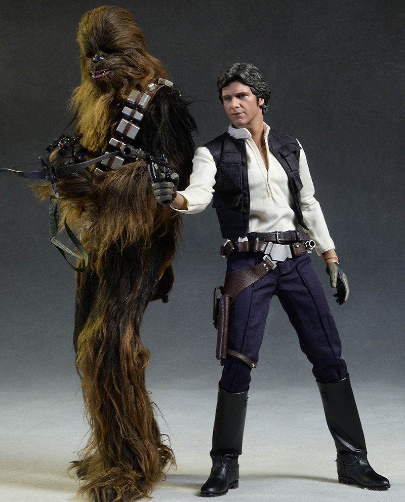 Star Wars Chewbacca and Han Solo action figure by Hot Toys