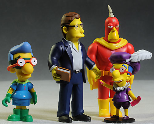 Celebrity Simpsons Stephen King, Brett Hart, Milhouse action figures by NECA